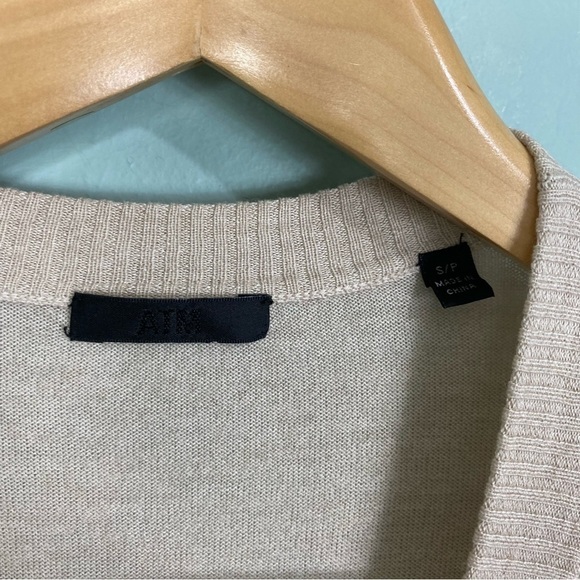 ATM Long Silk‎ Blend Cardigan Beige Sz S - Picture 2 of 9